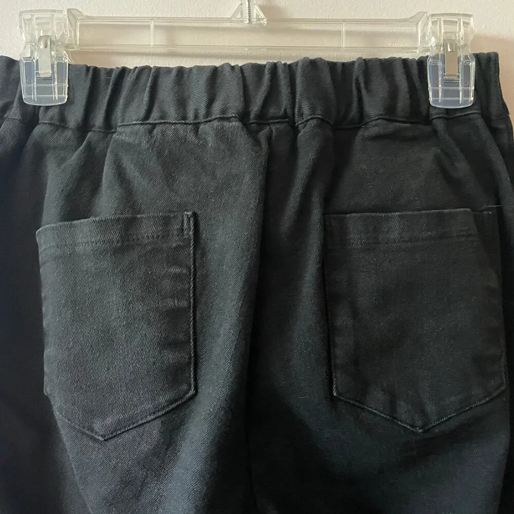 Oak + Fort Full Length Twill Wide Leg Pant (Cropped w/ Raw Hem) - Picture 3 of 5